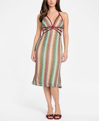 GUESS - Women's Crochet Halter Neck Midi Dress