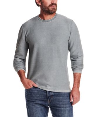 Men's Long-Sleeve Crewneck Twill Stonewash Sweater
