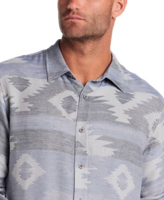 Men's Long-Sleeve Southwest Jacquard Button Down Shirt