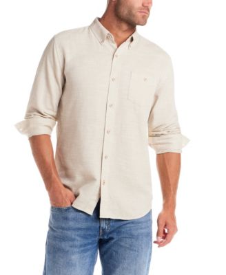 Men's Long-Sleeve Cotton Slub Pebble Dobby Shirt