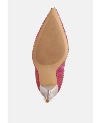 Womens Orymple Shiny Rhinestone Studded Calf Boots