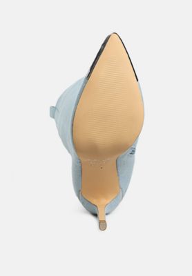 Womens Ridda Metallic Cap Toe Denim Boots