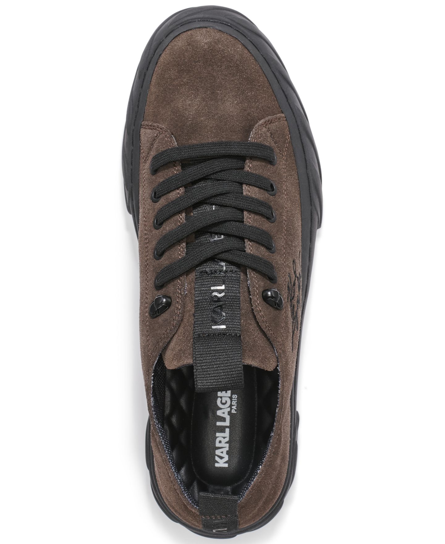 Мужские кроссовки KARL LAGERFELD PARIS Round Toe Low-Profile, цвет: Коричневый — фото 4