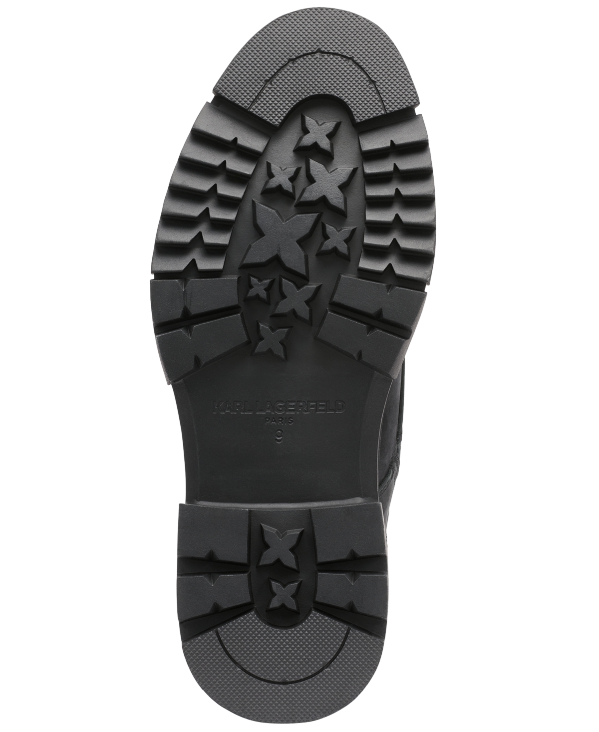 Karl Lagerfeld Men's Round Toe Work Boots In Black