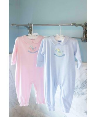 Baby Boys Stripe Knit Longall With Rocking Horse