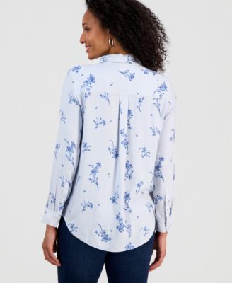 Women's Floral Stripe Shirt, Macy's Exclusive