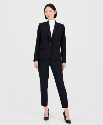 Women&#39;s One-Button Blazer With Inner-Elastic Retractable Sleeves