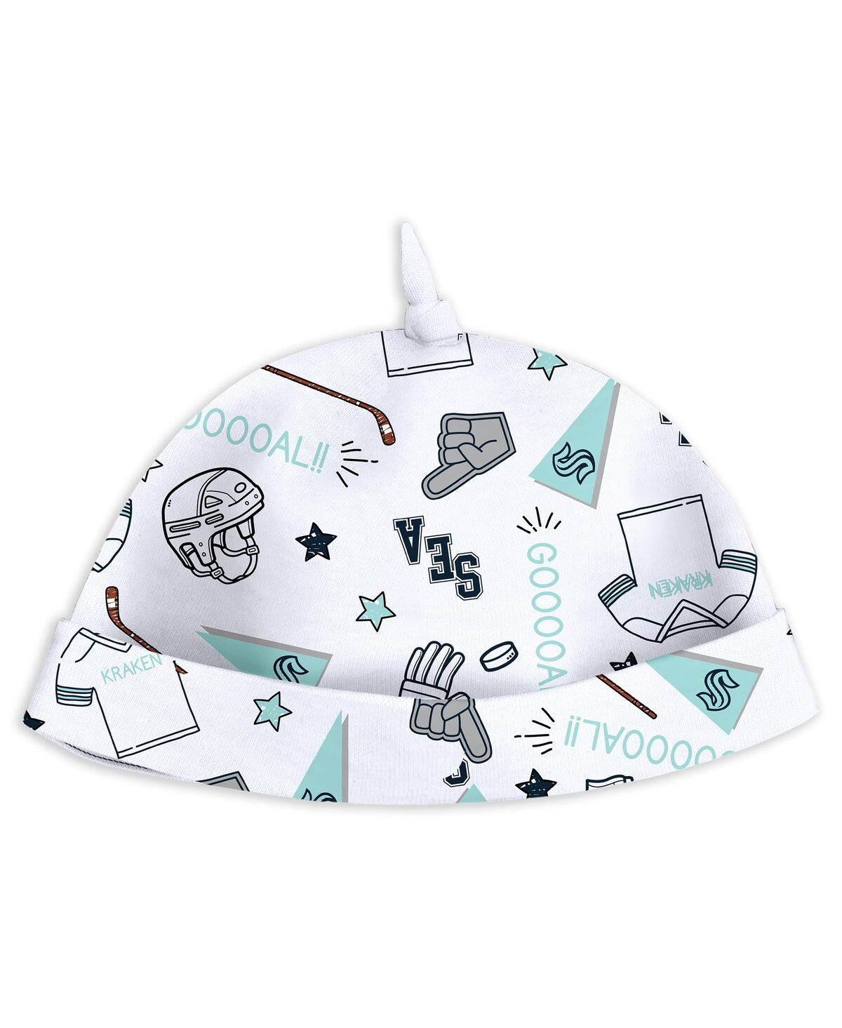 Wear by Erin Andrews Baby Boys and Girls 2-Piece Seattle Kraken Sleep Play Sleeper Set with Bib