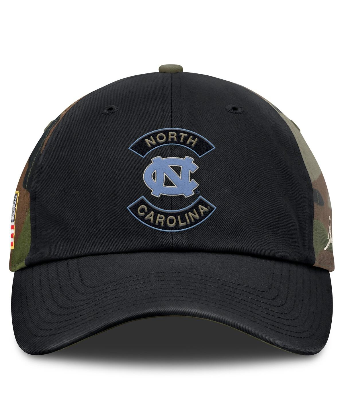 Jordan Men's Black/camo North Carolina Tar Heels 2025 Military Appreciation Club Adjustable Hat In Black