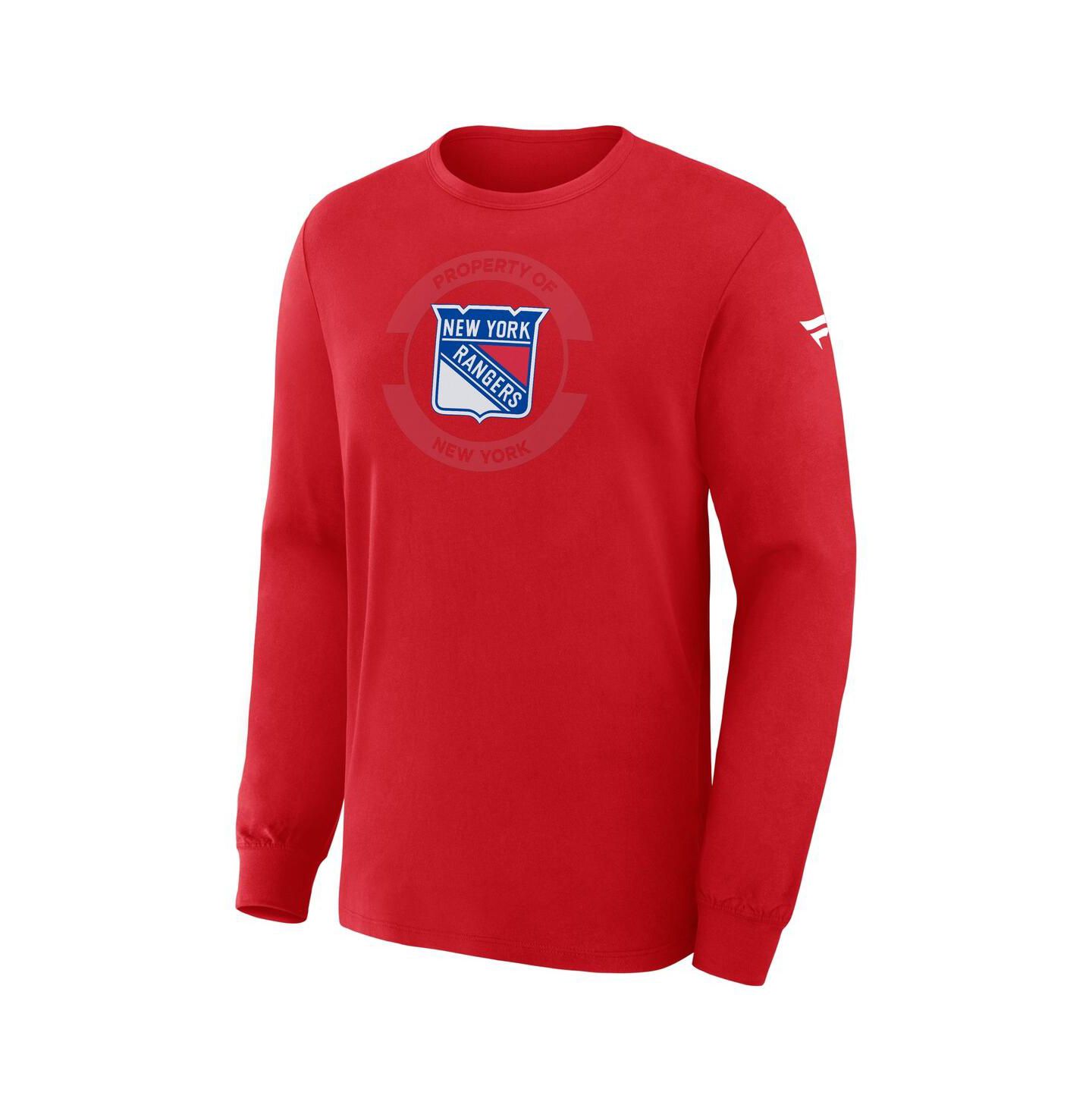 Мужская футболка Fanatics Red New York Rangers Authentic Pro Property Of Practice Long Sleeve — фото 2