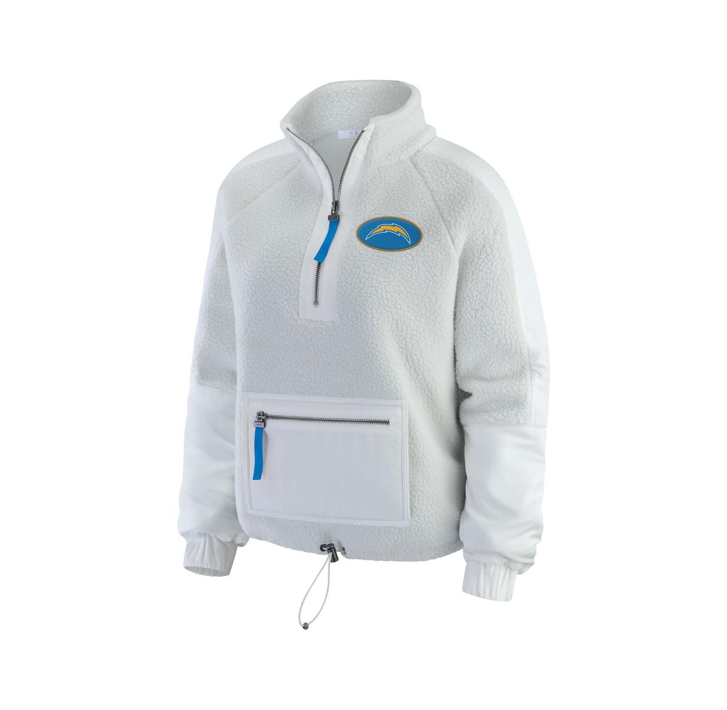 Women's White Los Angeles Chargers Polar Fleece Half-Zip Jacket