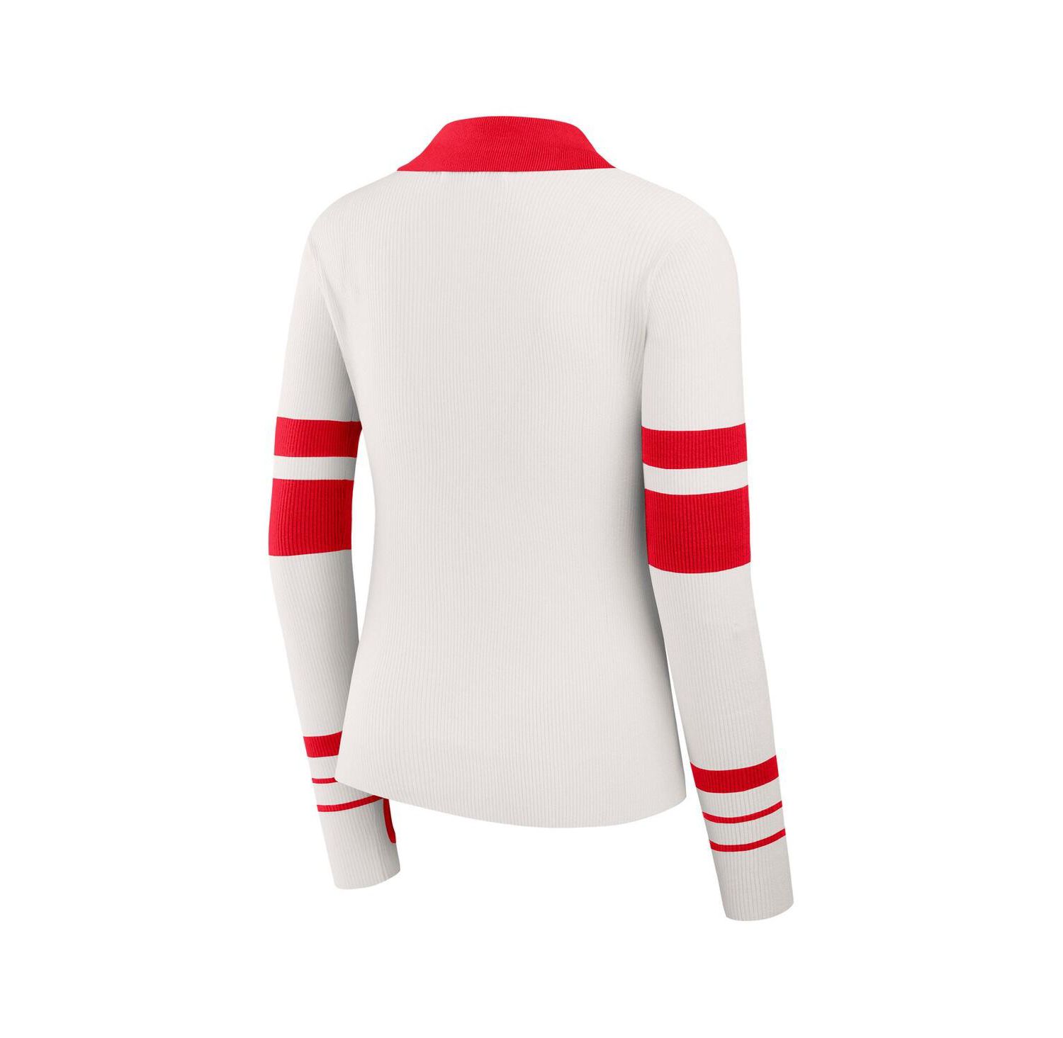 Women's White Kansas City Chiefs Ribbed Henley Polo Shirt