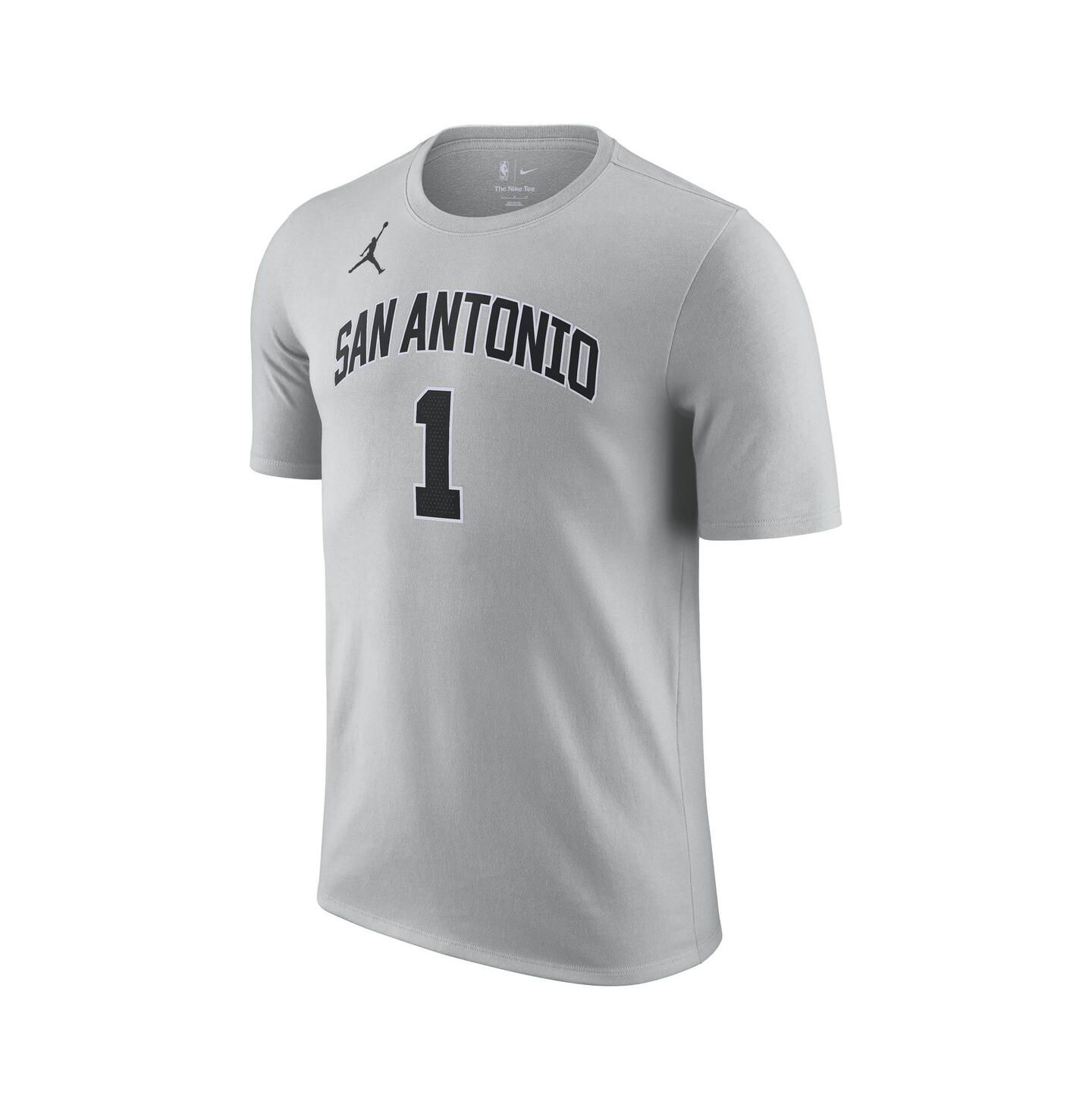 Футболка Jordan Victor Wembanyama Silver San Antonio Spurs Name & Number — фото 3