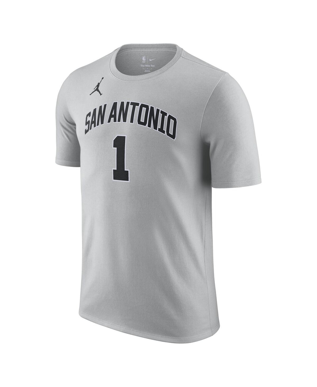 Jordan Men's And Women's Victor Wembanyama Silver San Antonio Spurs Name Number T-shirt In Gray