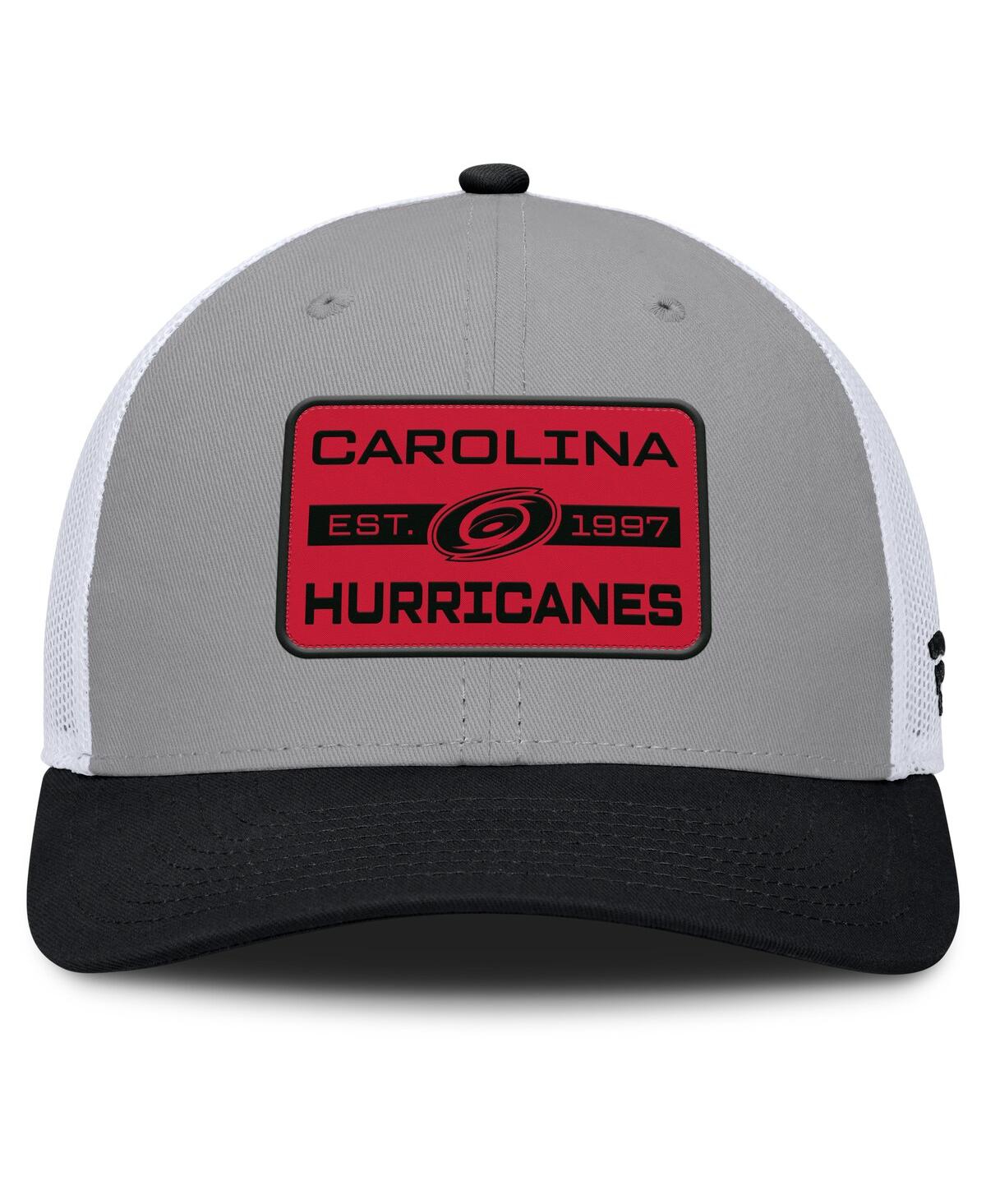 Fanatics Men's Gray/Black Carolina Hurricanes Fundamental Adapt Trucker Adjustable Hat