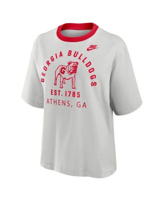 Women's Gray Georgia Bulldogs Legacy Arch Script Boxy T-Shirt