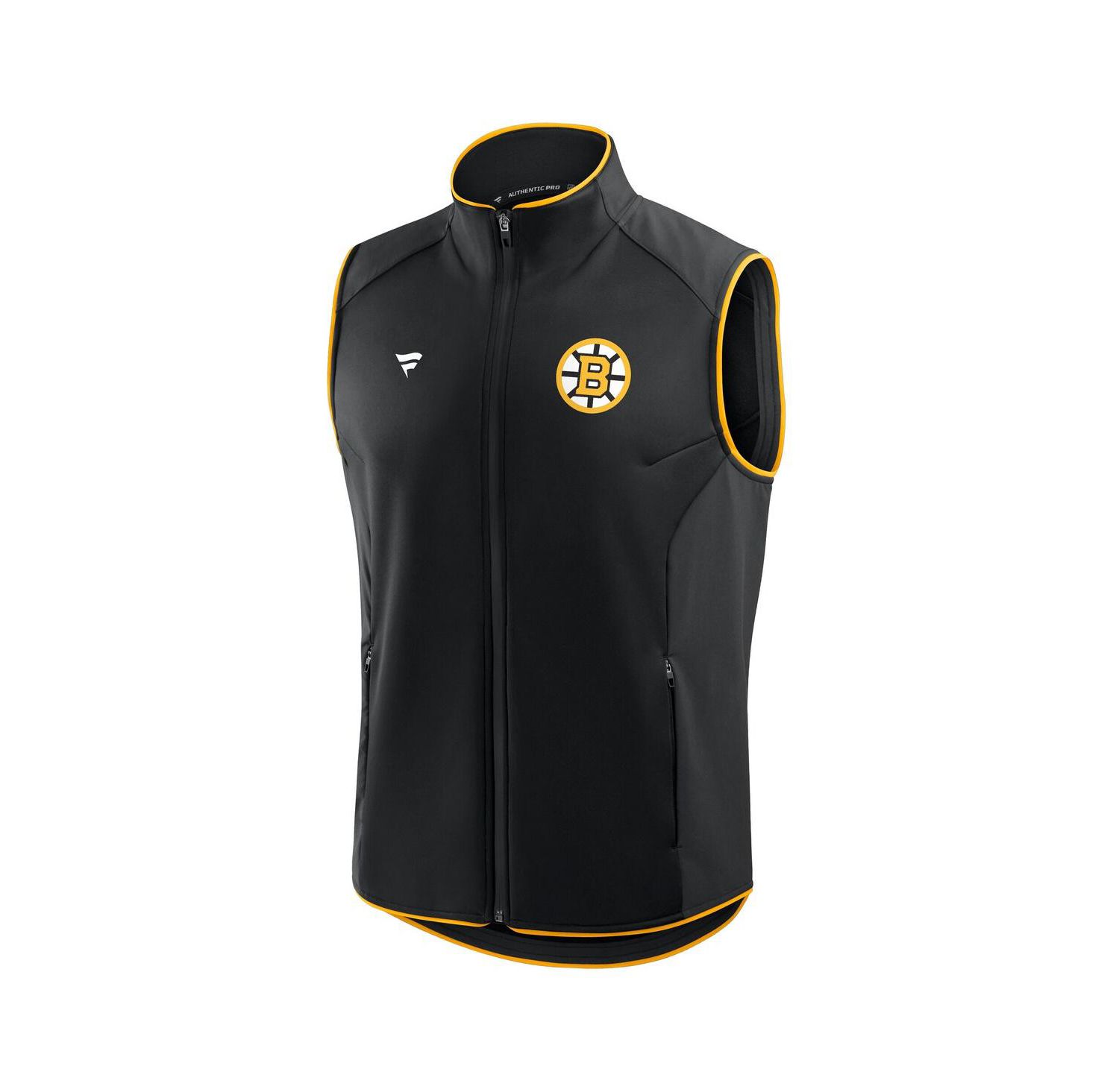 Men's Black Boston Bruins Authentic Pro Rink Full-Zip Vest