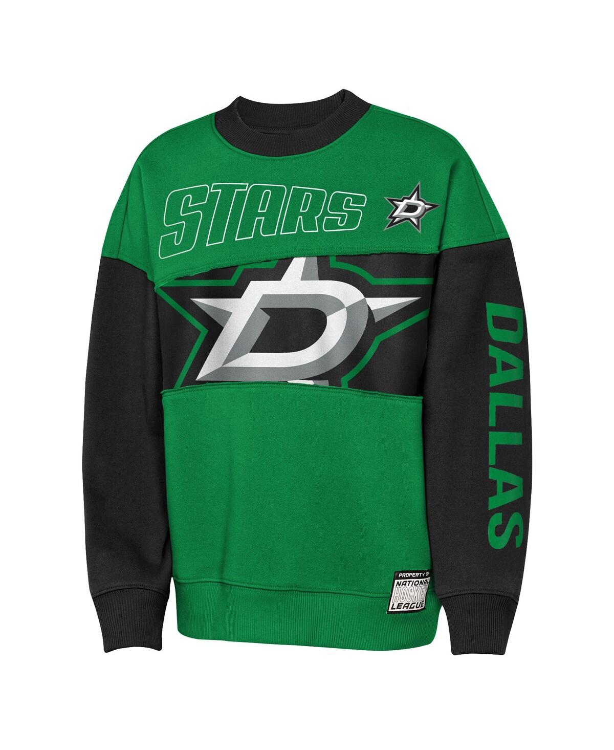 Outerstuff Big Boys And Girls Kelly Green/black Dallas Stars Impact Player Sweatshirt In Green