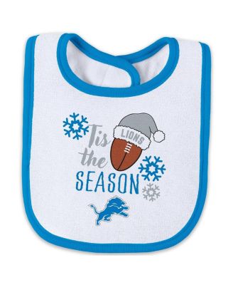 Baby Boys and Girls Newborn 2-Piece Detroit Lions Holiday Full-Zip Sleeper and Bib Set