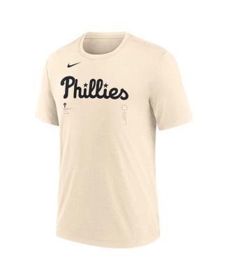 Men's Natural Philadelphia Phillies Wordmark Tri-Blend T-Shirt