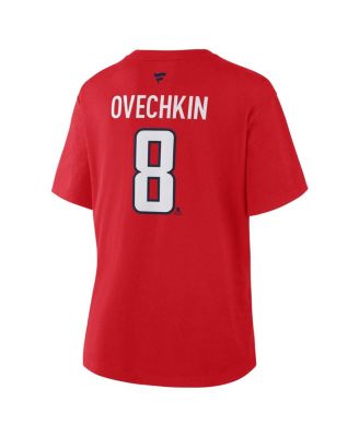Women's Alexander Ovechkin Red Washington Capitals Authentic Stack Name Number T-Shirt