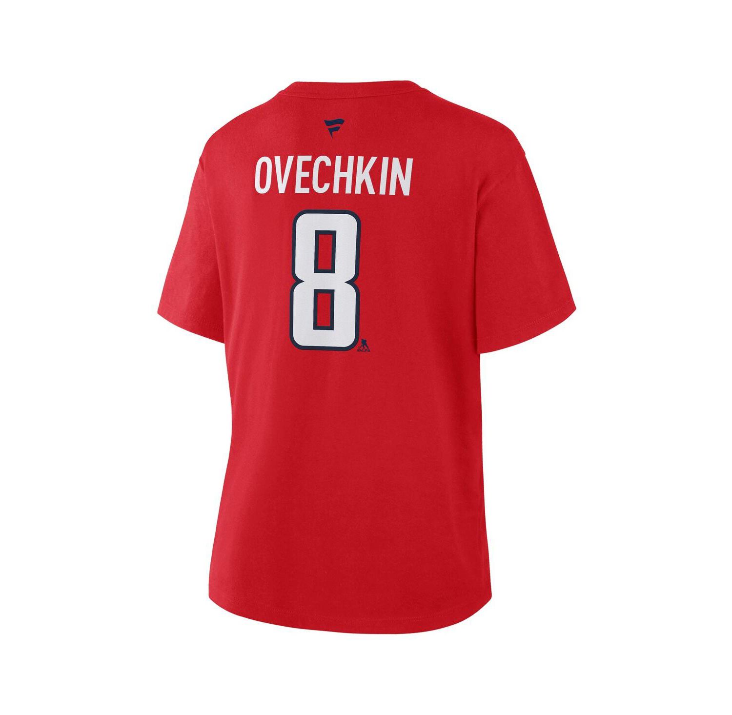 Women's Alexander Ovechkin Red Washington Capitals Authentic Stack Name & Number T-Shirt
