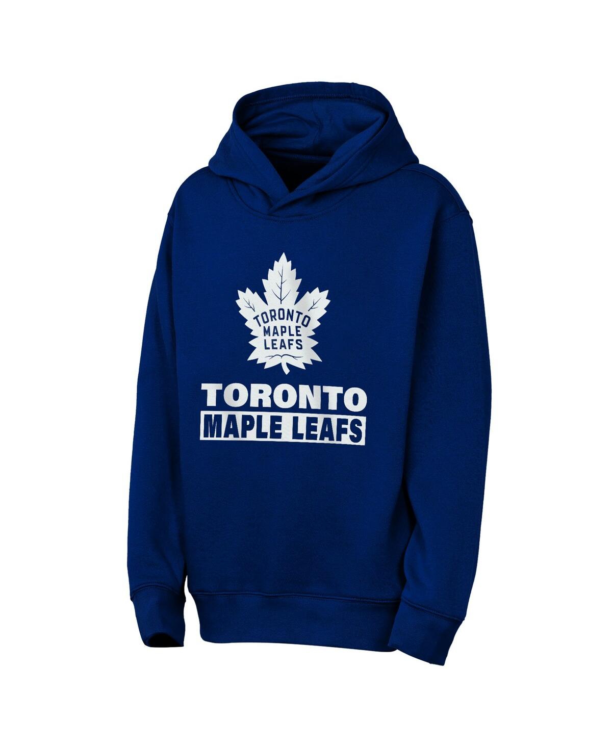 Outerstuff Big Boys And Girls Blue Toronto Maple Leaf's Back To Basics Hoodie In Blue