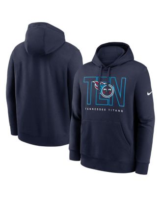 Nike - Men's Navy Tennessee Titans Busted Play Club Fleece Pullover Hoodie