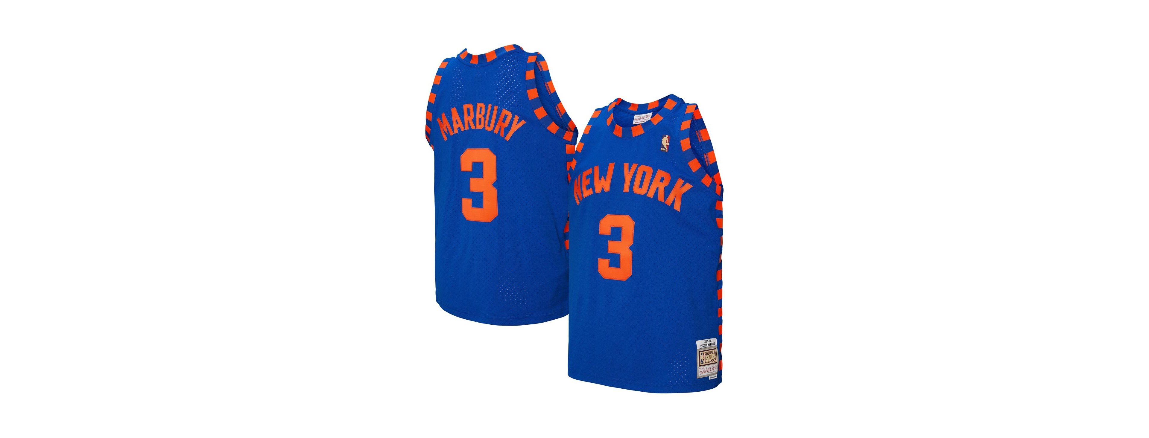 Mitchell & Ness Men's Stephon Marbury Blue New York Knicks 2005/06 Hardwood Classics Swingman Jersey