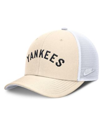 Nike - Men's Natural New York Yankees Cooperstown Collection Dri-FIT Rise Trucker Adjustable Hat