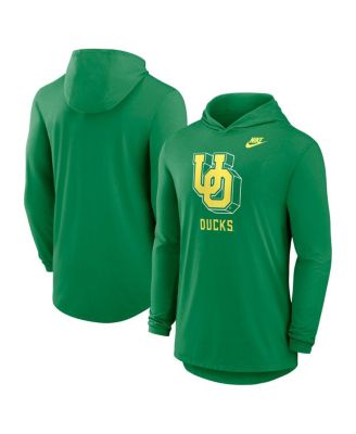Nike - Men's Green Oregon Ducks Legacy Tri-Blend Dri-FIT Long Sleeve Hoodie T-Shirt