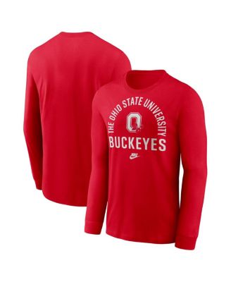 Nike - Men's Scarlet Ohio State Buckeyes Legacy Arched Logo Long Sleeve T-Shirt