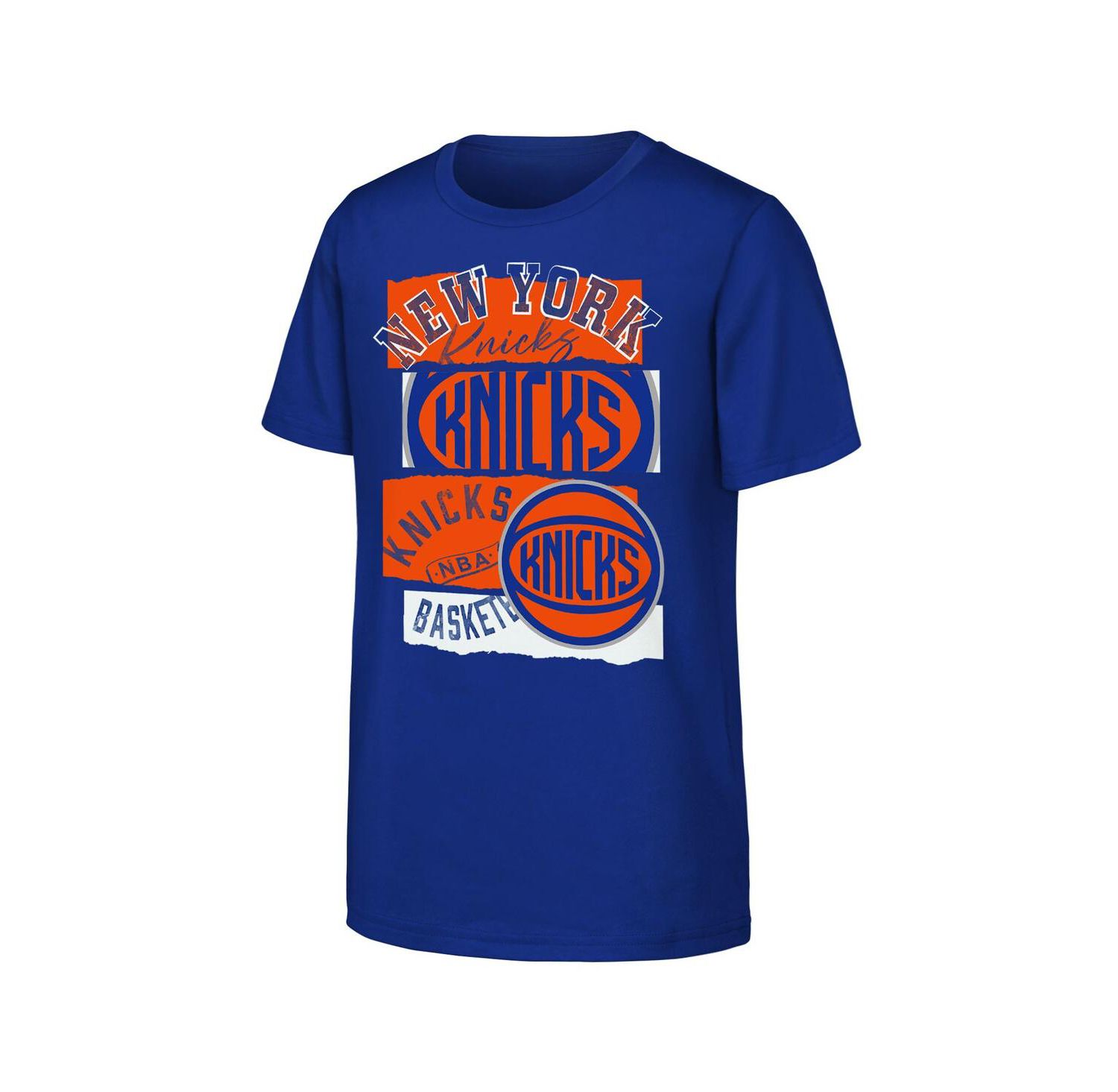 Big Boys and Girls Blue New York Knicks In the Paint Alternate Logo T-Shirt