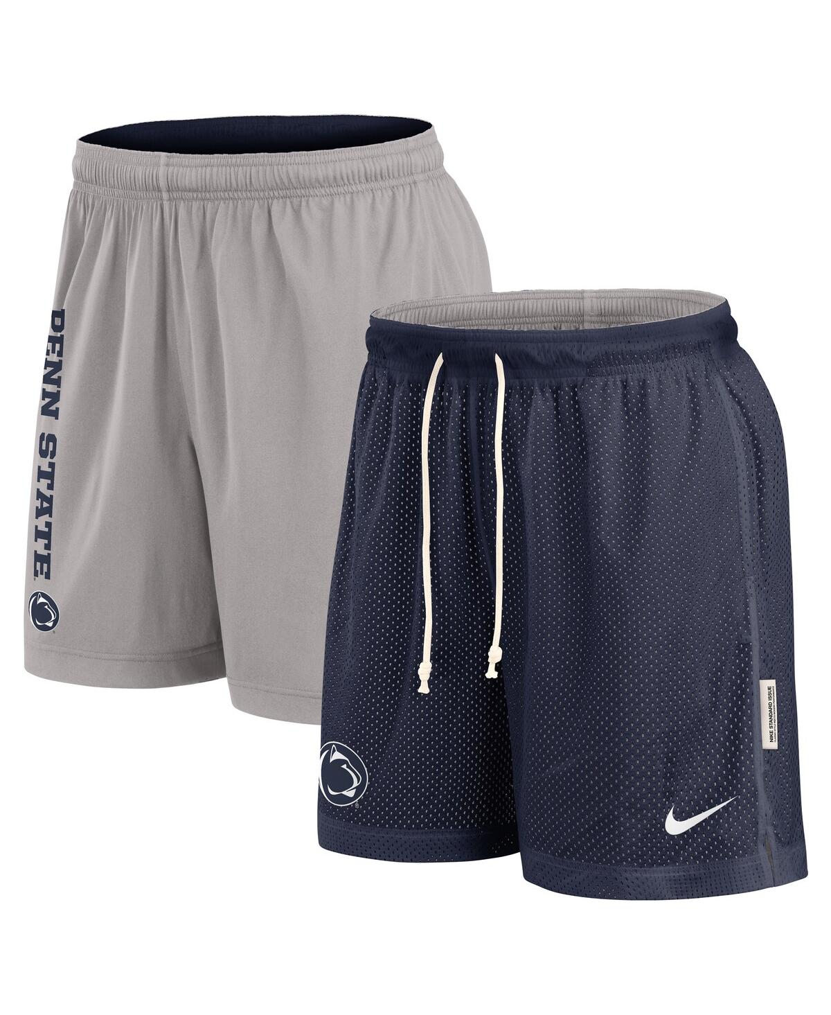 Nike Men's Navy/Gray Penn State Nittany Lions Courtside Standard Issue Dri-fit Reversible Shorts