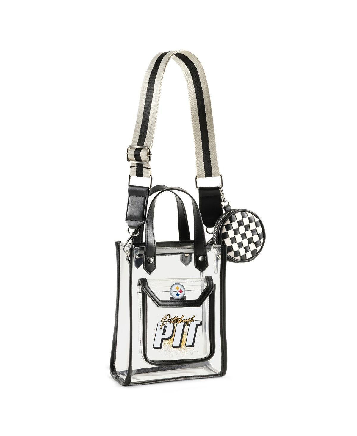 Wear By Erin Andrews Pittsburgh Steelers Clear Stadium Coin Pouch With Purse Crossbody In Transparent