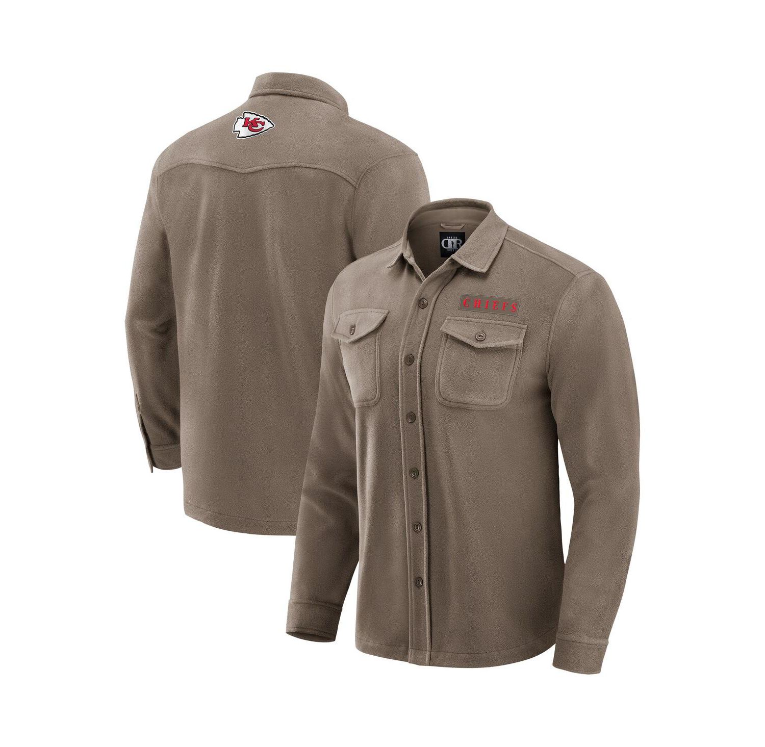 Darius Rucker Collection by Men's Tan Kansas City Chiefs Polar Fleece Cozy Button-Up Shirt