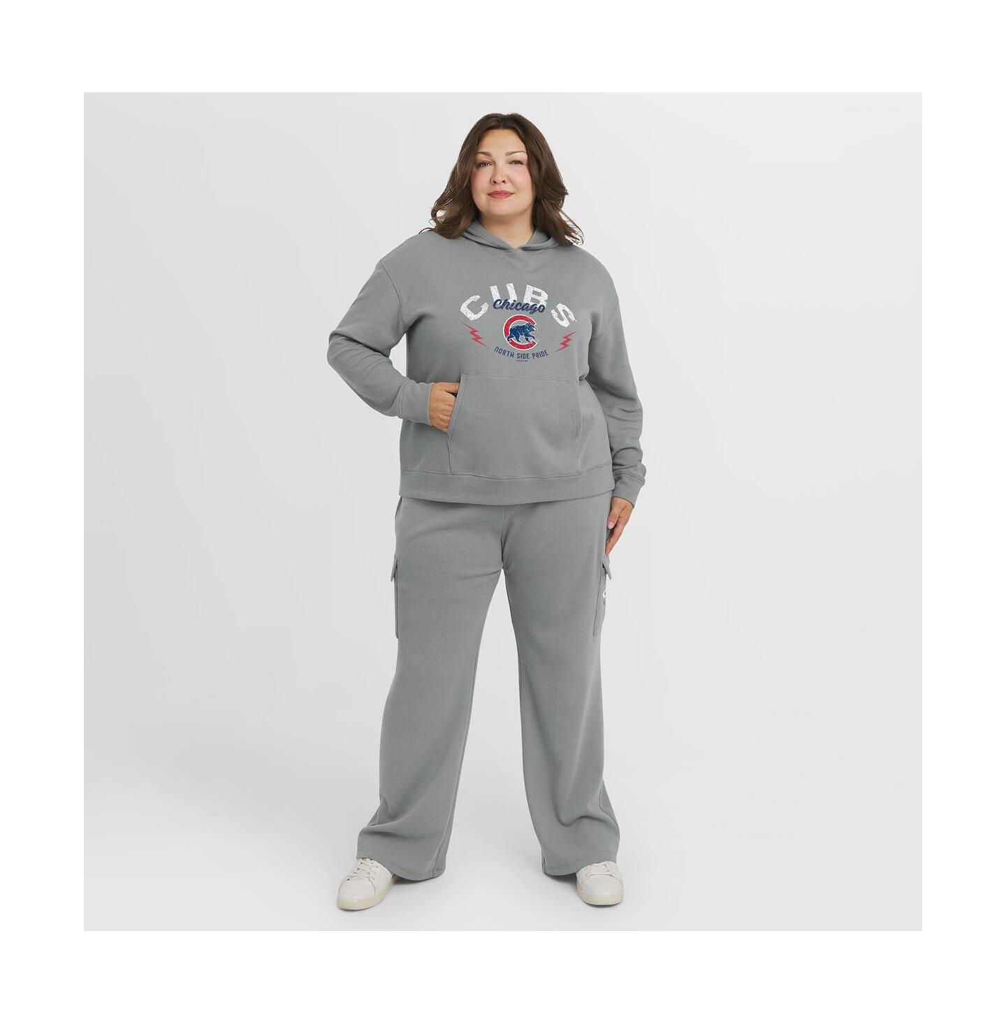 Женский домашний комплект Wear by Erin Andrews Chicago Cubs: худи и брюки, большой размер — фото 1