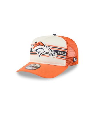 New Era - Men's Cream/Orange Denver Broncos Banner A-Frame 9FIFTY Trucker Snapback Hat