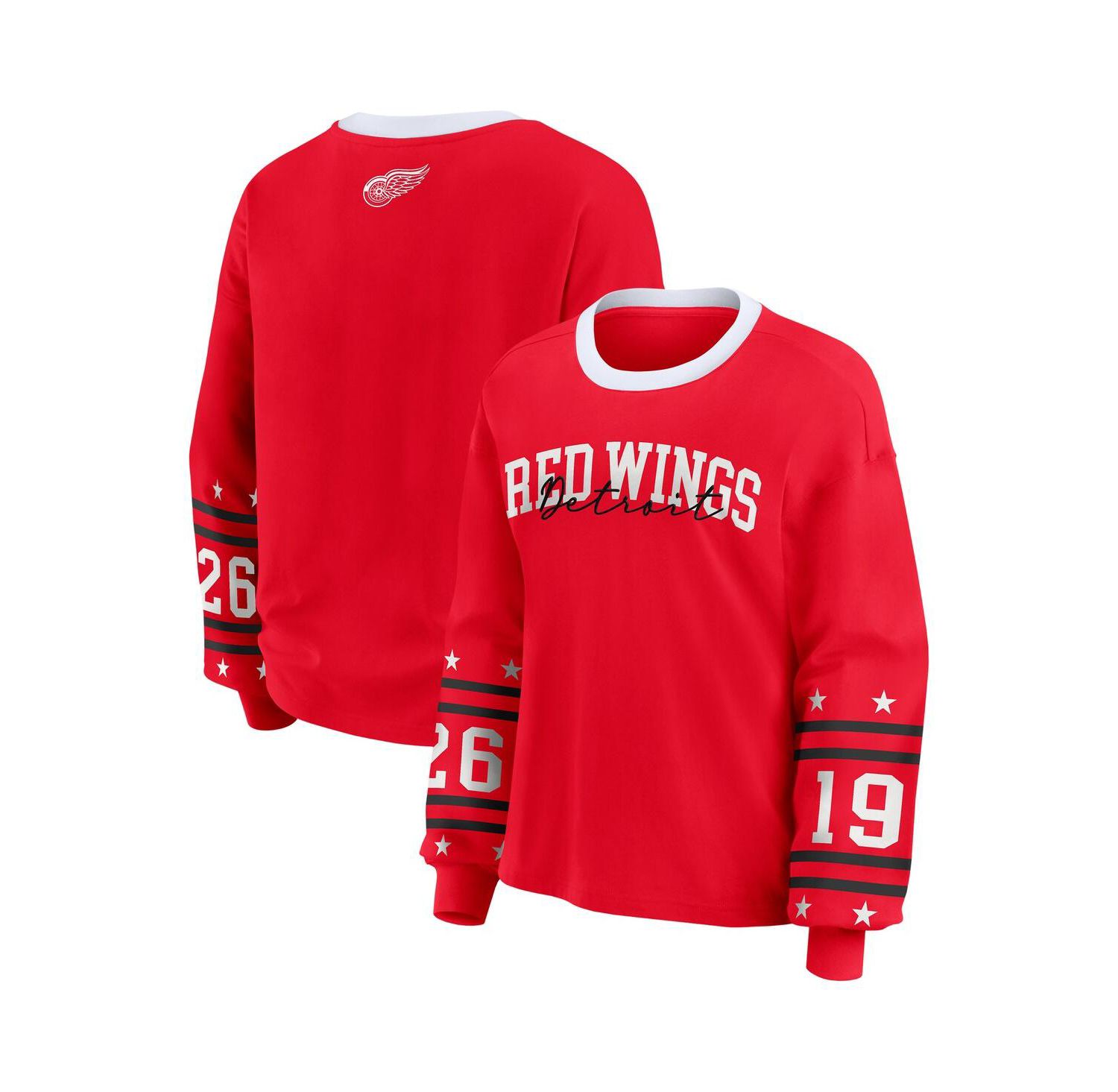 Women's Red Detroit Red Wings Long-Sleeve Sport T-Shirt