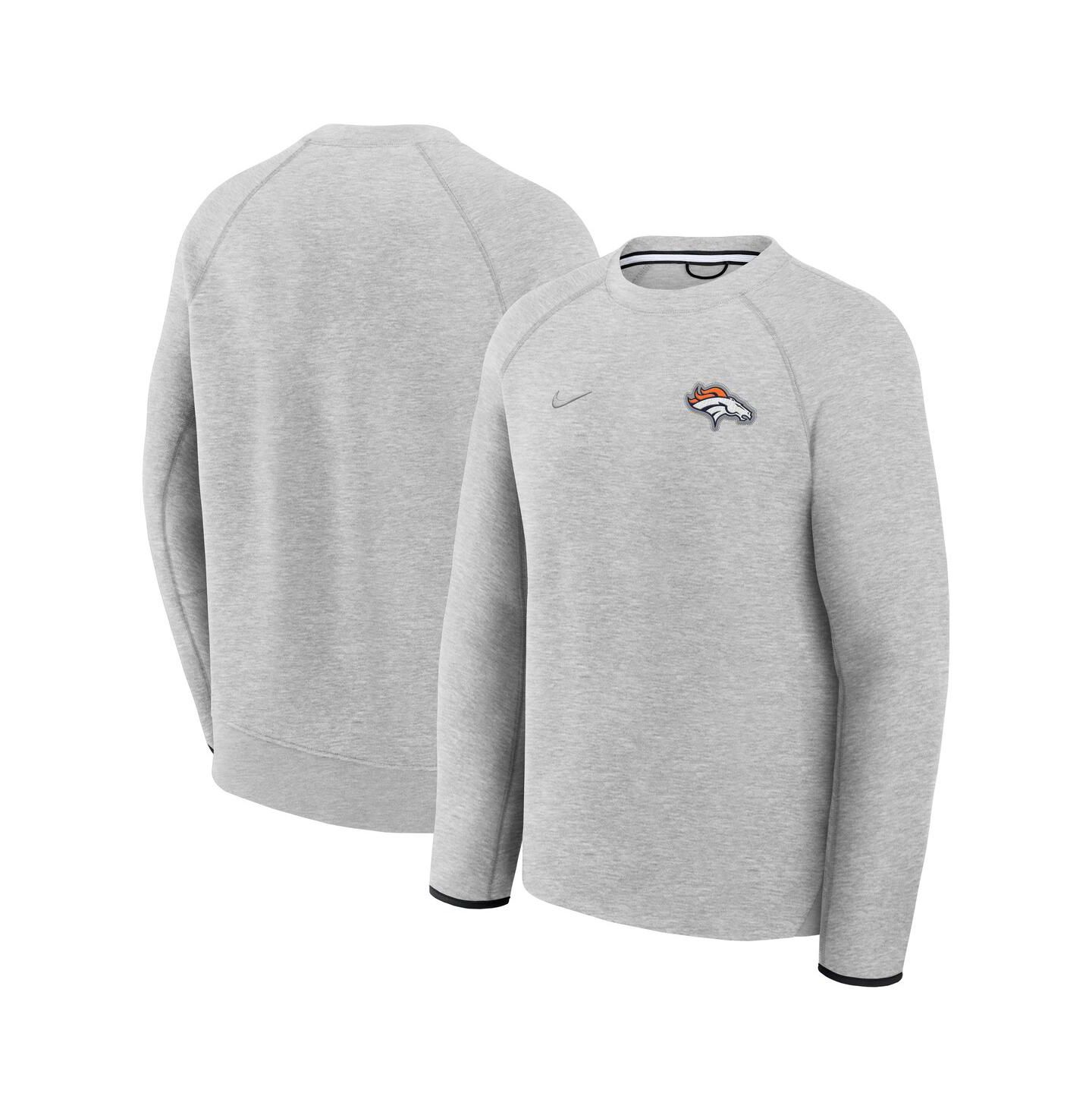 Мужская толстовка Nike Heather Gray Denver Broncos Tech Fleece Raglan — фото 1