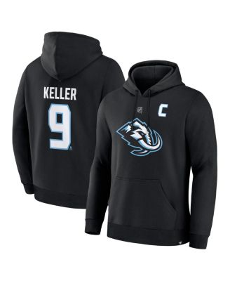 Fanatics - Men's Clayton Keller&nbsp;Black Utah Mammoth Authentic Stack Name Number Hoodie