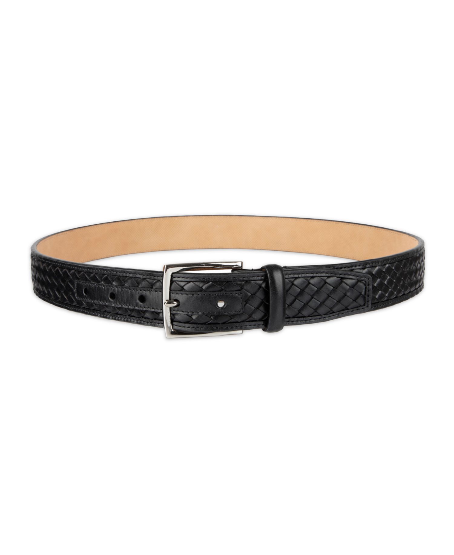 35MM Men's Woven Inlay Leather Dress Belt