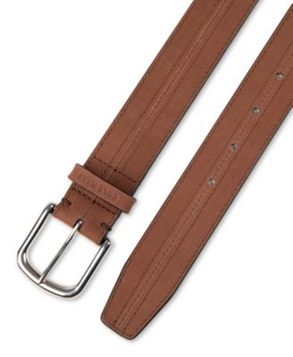 Men's Seam-Stitched Leather Dress Belt