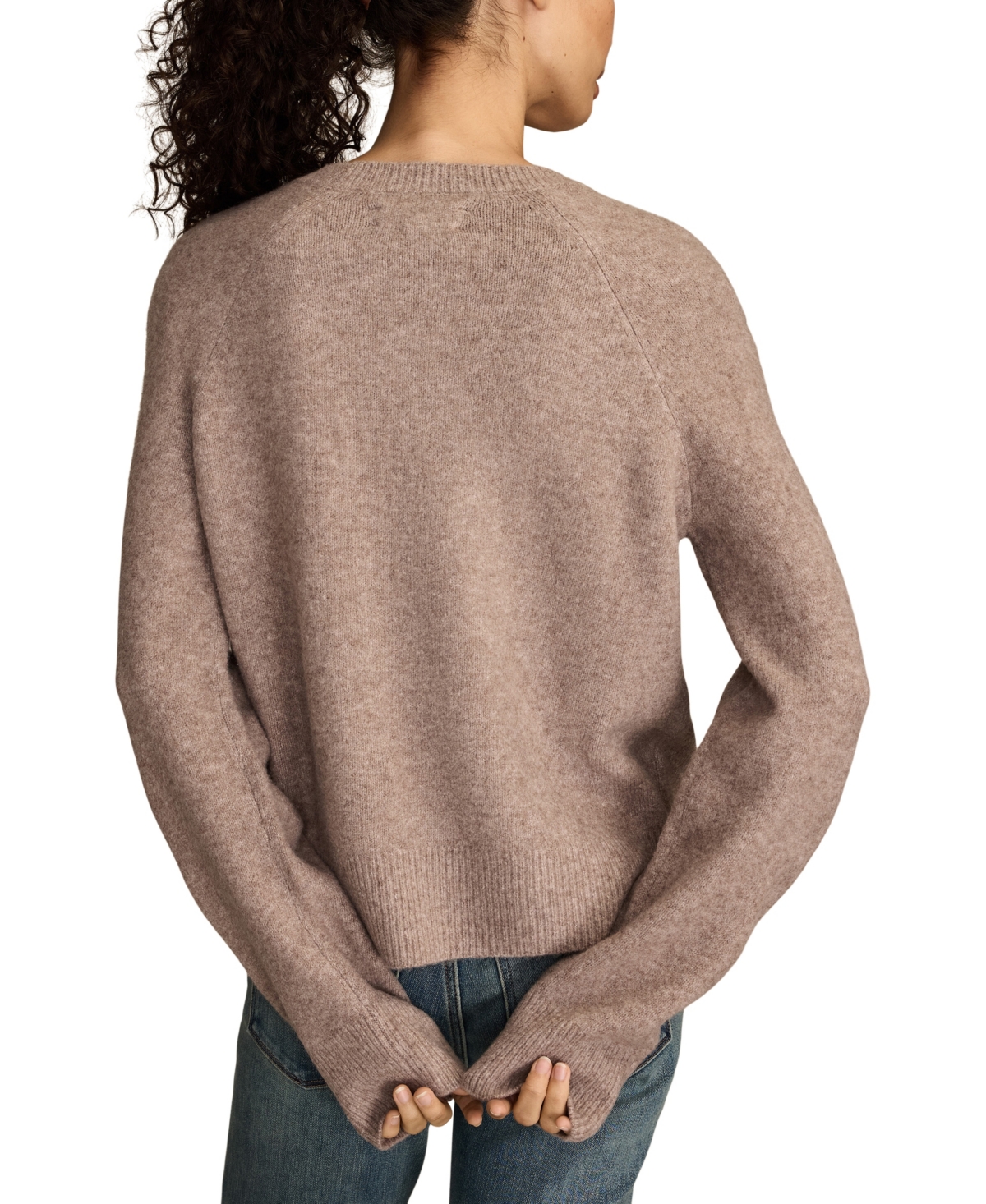 Lucky Brand Women's Cloud Soft Pug Crewneck Sweater In Brown