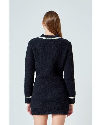 Women's Bow Knit Mini Sweater Dress