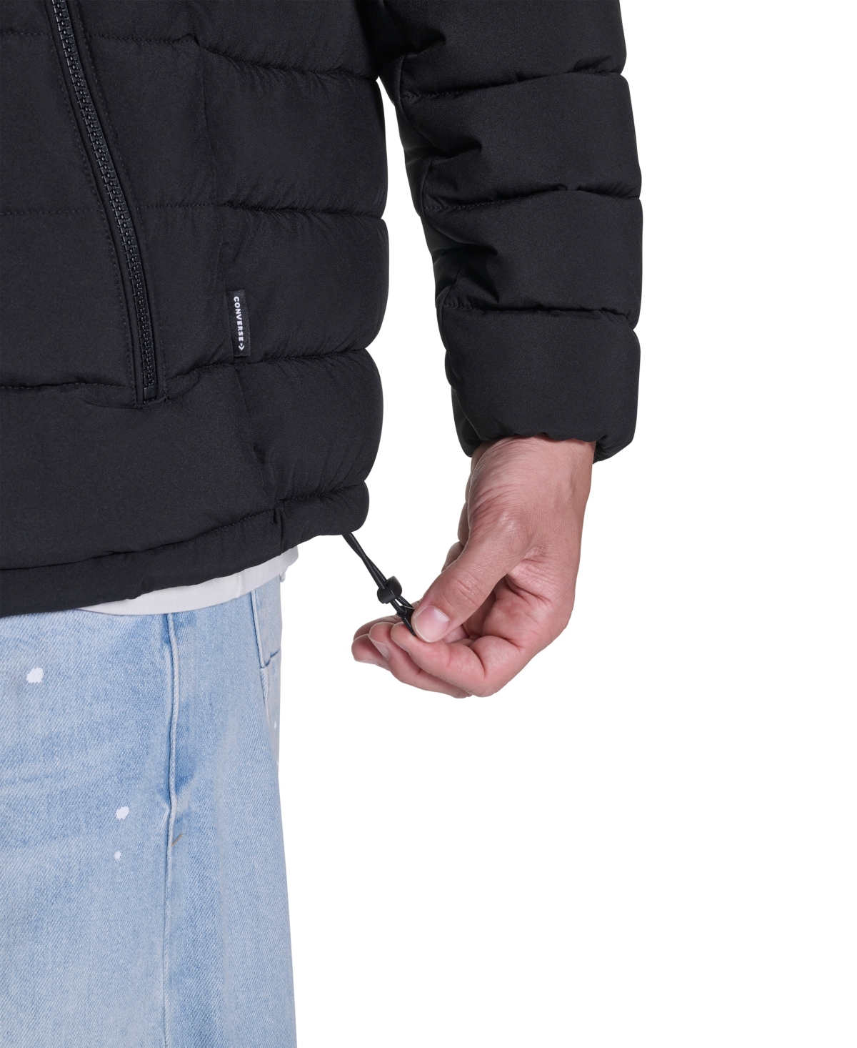 Converse Men's Lightweight Hooded Bib Puffer Jacket