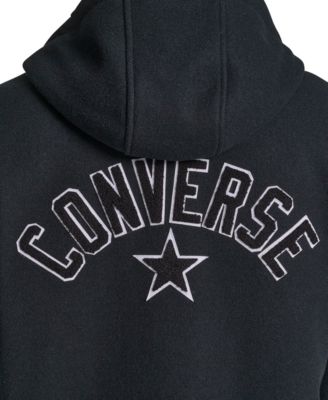 Men's Faux Wool Hooded Varsity Jacket