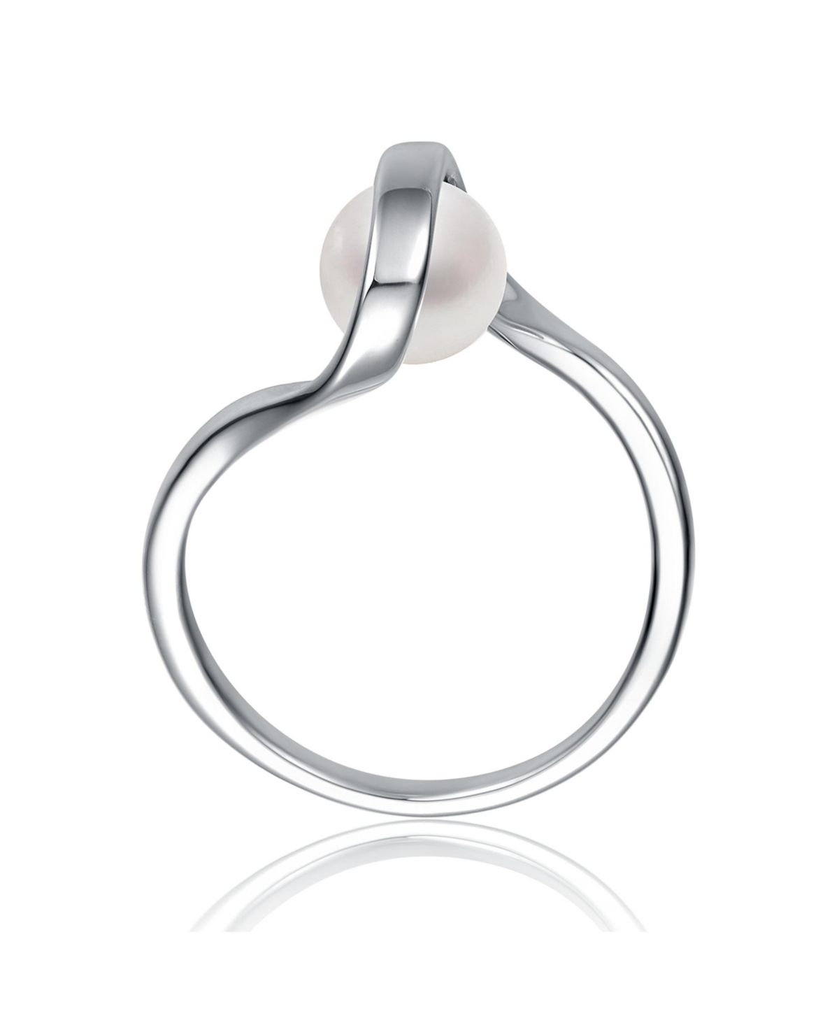 Sterling Silver with Cubic Zirconia Double Weave Band Ring