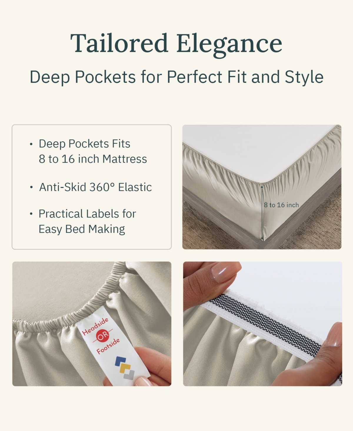 Certified Luxury 100% Egyptian Cotton Sheets, 4 Piece Deep Pocket Bed Sheets Set, Sateen Cooling for Hot Sleepers by California Design Den