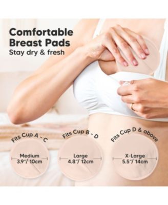 8pk Organic Nursing Pads, Washable Breast Pads + Wash Bag, Reusable Nipple Pads